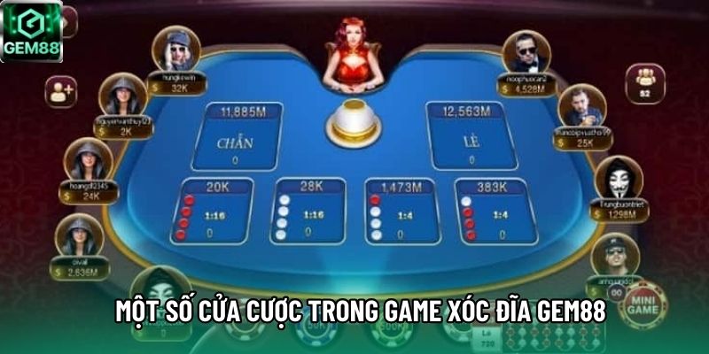 Một số cửa cược trong game Xóc Đĩa GEM88 Một số cửa cược trong game Xóc Đĩa GEM88